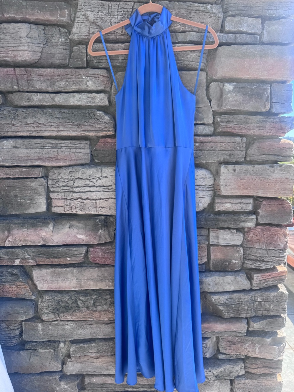 NWT BCBG  Blue Halter Maxi Dress